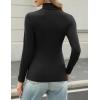 imageHOTOUCH Womens Turtleneck Long Sleeve Shirts Casual Basic T Shirts Lightweight Base Layer Solid Slim Fit TopsBlack