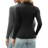 imageHOTOUCH Womens Turtleneck Long Sleeve Shirts Casual Basic T Shirts Lightweight Base Layer Solid Slim Fit TopsBlackGrey