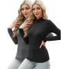 imageHOTOUCH Womens Turtleneck Long Sleeve Shirts Casual Basic T Shirts Lightweight Base Layer Solid Slim Fit TopsBlackGrey