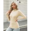 imageHOTOUCH Womens Turtleneck Long Sleeve Shirts Casual Basic T Shirts Lightweight Base Layer Solid Slim Fit TopsCreamy Yellow