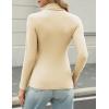 imageHOTOUCH Womens Turtleneck Long Sleeve Shirts Casual Basic T Shirts Lightweight Base Layer Solid Slim Fit TopsCreamy Yellow