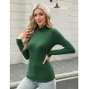 imageHOTOUCH Womens Turtleneck Long Sleeve Shirts Casual Basic T Shirts Lightweight Base Layer Solid Slim Fit TopsGreen