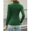 imageHOTOUCH Womens Turtleneck Long Sleeve Shirts Casual Basic T Shirts Lightweight Base Layer Solid Slim Fit TopsGreen