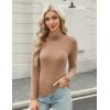 imageHOTOUCH Womens Turtleneck Long Sleeve Shirts Casual Basic T Shirts Lightweight Base Layer Solid Slim Fit TopsKhaki