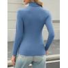 imageHOTOUCH Womens Turtleneck Long Sleeve Shirts Casual Basic T Shirts Lightweight Base Layer Solid Slim Fit TopsNavy Blue