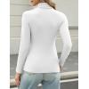 imageHOTOUCH Womens Turtleneck Long Sleeve Shirts Casual Basic T Shirts Lightweight Base Layer Solid Slim Fit TopsWhite