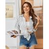 imageHOTOUCH Women Oversized Button Down Shirts Office Drop Shoulder Blouse Long Sleeve Boyfriend Dress Shirt with PocketsBlack and White