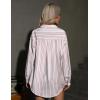 imageHOTOUCH Women Oversized Button Down Shirts Office Drop Shoulder Blouse Long Sleeve Boyfriend Dress Shirt with PocketsRed Striped