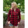 imageHOTOUCH Women Oversized Button Down Shirts Office Drop Shoulder Blouse Long Sleeve Boyfriend Dress Shirt with PocketsRed and Black Plaid