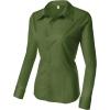 imageHOTOUCH Womens Cotton Basic Button Down Shirt Slim Fit Dress ShirtsArmy Green Slim Fit  a Size Up for Relaxed Fit