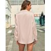 imageHOTOUCH Womens Satin Silk Shirts Button Down V Neck Dressy Casual Blouse Loose Long Sleeve Office Work Tunic TopsChampagne