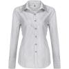 imageHOTOUCH Womens Cotton Basic Button Down Shirt Slim Fit Dress ShirtsBlack Stripe Slim Fit  a Size Up for Relaxed Fit