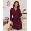 imageHOTOUCH Womens Robe Lightweight Short Knit Bathrobe Soft Ladies Sleepwear with Pockets03 Burgundy