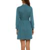 imageHOTOUCH Womens Robe Lightweight Short Knit Bathrobe Soft Ladies Sleepwear with Pockets04blue Green