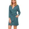 imageHOTOUCH Womens Robe Lightweight Short Knit Bathrobe Soft Ladies Sleepwear with Pockets04blue Green