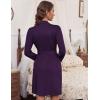 imageHOTOUCH Womens Robe Lightweight Short Knit Bathrobe Soft Ladies Sleepwear with Pockets04dark Orchid