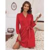 imageHOTOUCH Womens Robe Lightweight Short Knit Bathrobe Soft Ladies Sleepwear with Pockets04red