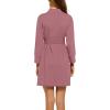 imageHOTOUCH Womens Robe Lightweight Short Knit Bathrobe Soft Ladies Sleepwear with PocketsGray Purple