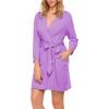 imageHOTOUCH Womens Robe Lightweight Short Knit Bathrobe Soft Ladies Sleepwear with PocketsLavender