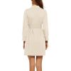 imageHOTOUCH Womens Robe Lightweight Short Knit Bathrobe Soft Ladies Sleepwear with PocketsLight Beige