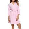 imageHOTOUCH Womens Robe Lightweight Short Knit Bathrobe Soft Ladies Sleepwear with PocketsMisty Rose
