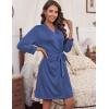 imageHOTOUCH Womens Robe Lightweight Short Knit Bathrobe Soft Ladies Sleepwear with PocketsNavy Blue