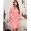 imageHOTOUCH Womens Robe Lightweight Short Knit Bathrobe Soft Ladies Sleepwear with PocketsOrange Pink