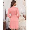 imageHOTOUCH Womens Robe Lightweight Short Knit Bathrobe Soft Ladies Sleepwear with PocketsOrange Pink