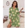 imageHOTOUCH Womens Robe Lightweight Short Knit Bathrobe Soft Ladies Sleepwear with PocketsP Floral Green