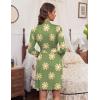 imageHOTOUCH Womens Robe Lightweight Short Knit Bathrobe Soft Ladies Sleepwear with PocketsP Floral Green