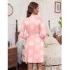 imageHOTOUCH Womens Robe Lightweight Short Knit Bathrobe Soft Ladies Sleepwear with PocketsP Floral Pink