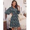 imageHOTOUCH Womens Robe Lightweight Short Knit Bathrobe Soft Ladies Sleepwear with PocketsP Grey Stars
