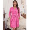 imageHOTOUCH Womens Robe Lightweight Short Knit Bathrobe Soft Ladies Sleepwear with PocketsPink Leopard