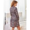 imageHOTOUCH Womens Robe Lightweight Short Knit Bathrobe Soft Ladies Sleepwear with PocketsPleopard Khaki