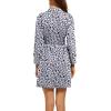 imageHOTOUCH Womens Robe Lightweight Short Knit Bathrobe Soft Ladies Sleepwear with PocketsPleopard White