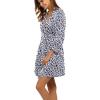 imageHOTOUCH Womens Robe Lightweight Short Knit Bathrobe Soft Ladies Sleepwear with PocketsPleopard White