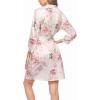 imageHOTOUCH Womens Robe Lightweight Short Knit Bathrobe Soft Ladies Sleepwear with PocketsPlight Pink Floral