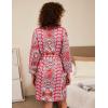 imageHOTOUCH Womens Robe Lightweight Short Knit Bathrobe Soft Ladies Sleepwear with PocketsPmix Rose Red