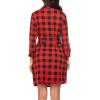 imageHOTOUCH Womens Robe Lightweight Short Knit Bathrobe Soft Ladies Sleepwear with PocketsPred Plaid