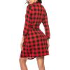 imageHOTOUCH Womens Robe Lightweight Short Knit Bathrobe Soft Ladies Sleepwear with PocketsPred Plaid