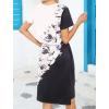 imageHOTOUCH Dresses for Women 2025 Summer Casual Beach Sundress Short Sleeve Shift Dress O Neck TShirt Dress with PocketsFloral 01