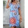 imageHOTOUCH Dresses for Women 2025 Summer Casual Beach Sundress Short Sleeve Shift Dress O Neck TShirt Dress with PocketsFloral 03