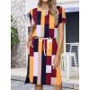 imageHOTOUCH Dresses for Women 2025 Summer Casual Beach Sundress Short Sleeve Shift Dress O Neck TShirt Dress with PocketsGeo 01