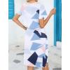 imageHOTOUCH Dresses for Women 2025 Summer Casual Beach Sundress Short Sleeve Shift Dress O Neck TShirt Dress with PocketsGeo 02