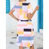imageHOTOUCH Dresses for Women 2025 Summer Casual Beach Sundress Short Sleeve Shift Dress O Neck TShirt Dress with PocketsGeo 03