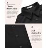 imageHOTOUCH Womens Basic Button Down Shirts 34 Sleeve Stretch Button Up Dress Shirt Slim Fit Waitress Work ShirtsBlack
