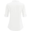 imageHOTOUCH Womens Basic Button Down Shirts 34 Sleeve Stretch Button Up Dress Shirt Slim Fit Waitress Work ShirtsWhite