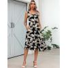imageHOTOUCH Womens Casual Summer Dress Sleeveless Sundress Hankerchief Hem Midi Tank Dresses Beach Dress with PocketsLeaf Floral