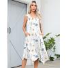 imageHOTOUCH Womens Casual Summer Dress Sleeveless Sundress Hankerchief Hem Midi Tank Dresses Beach Dress with PocketsPinkwhite