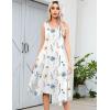 imageHOTOUCH Womens Casual Summer Dress Sleeveless Sundress Hankerchief Hem Midi Tank Dresses Beach Dress with PocketsPinkwhite